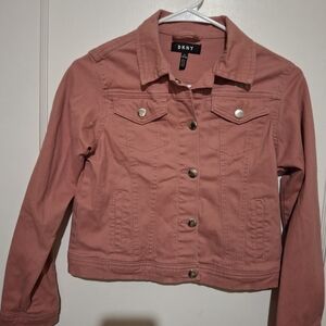 DKNY Girls' Soft Pink Jean Jacket size XL (14-16)